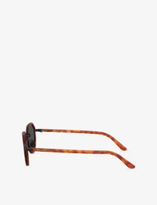 GIORGIO ARMANI AR6181 Round-Frame Acetate and Metal Sunglasses in Brown, additional product view 2