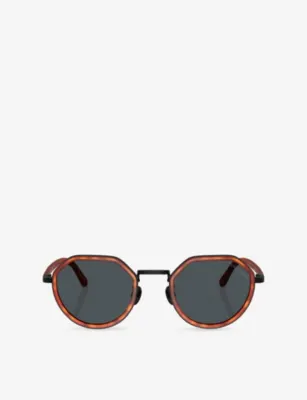 GIORGIO ARMANI AR6181 Round-Frame Acetate and Metal Sunglasses in Brown – Mens | Sunglasses | Round