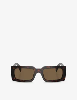 PRADA PR A07S pillow-frame tortoiseshell acetate sunglasses