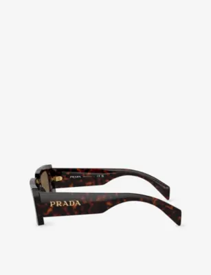 PRADA PR A07S pillow-frame tortoiseshell acetate sunglasses detail 3