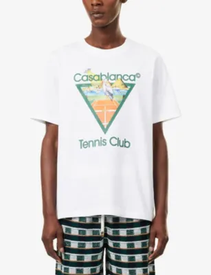 CASABLANCA Classic Tennis Cotton T-Shirt detail 3