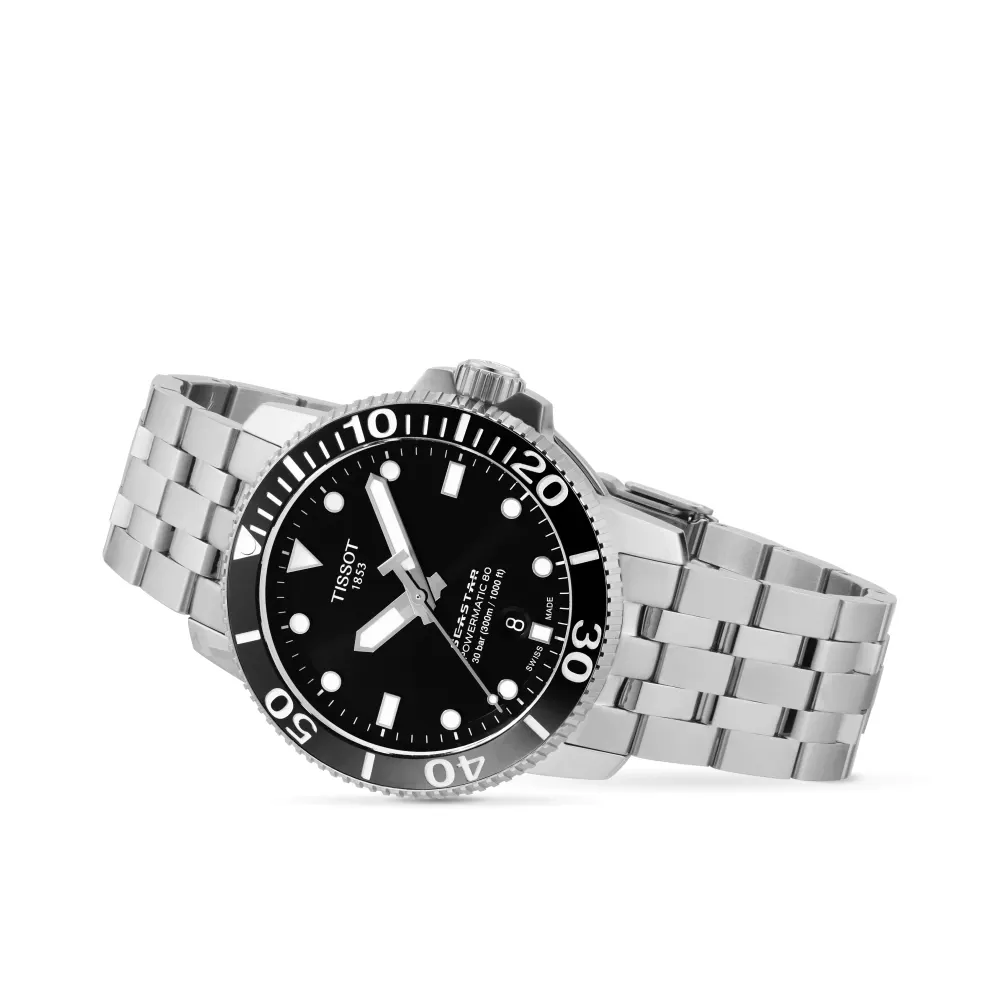 Tissot Seastar 1000 43mm Mens Watch Black detail 2