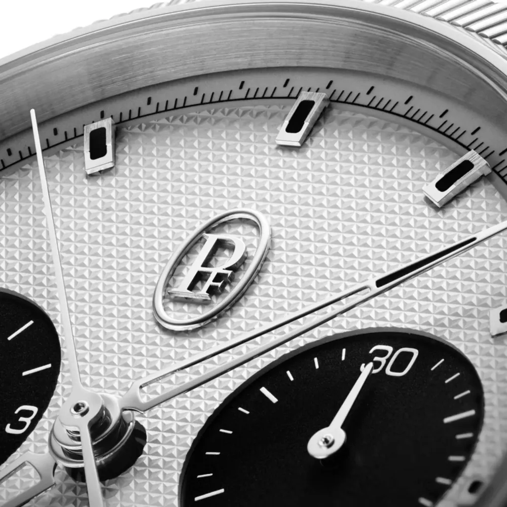 Parmigiani Fleurier TONDA PF Sport Chronograph Steel Silver Black COSC 42mm Mens Watch in White, additional product view 3