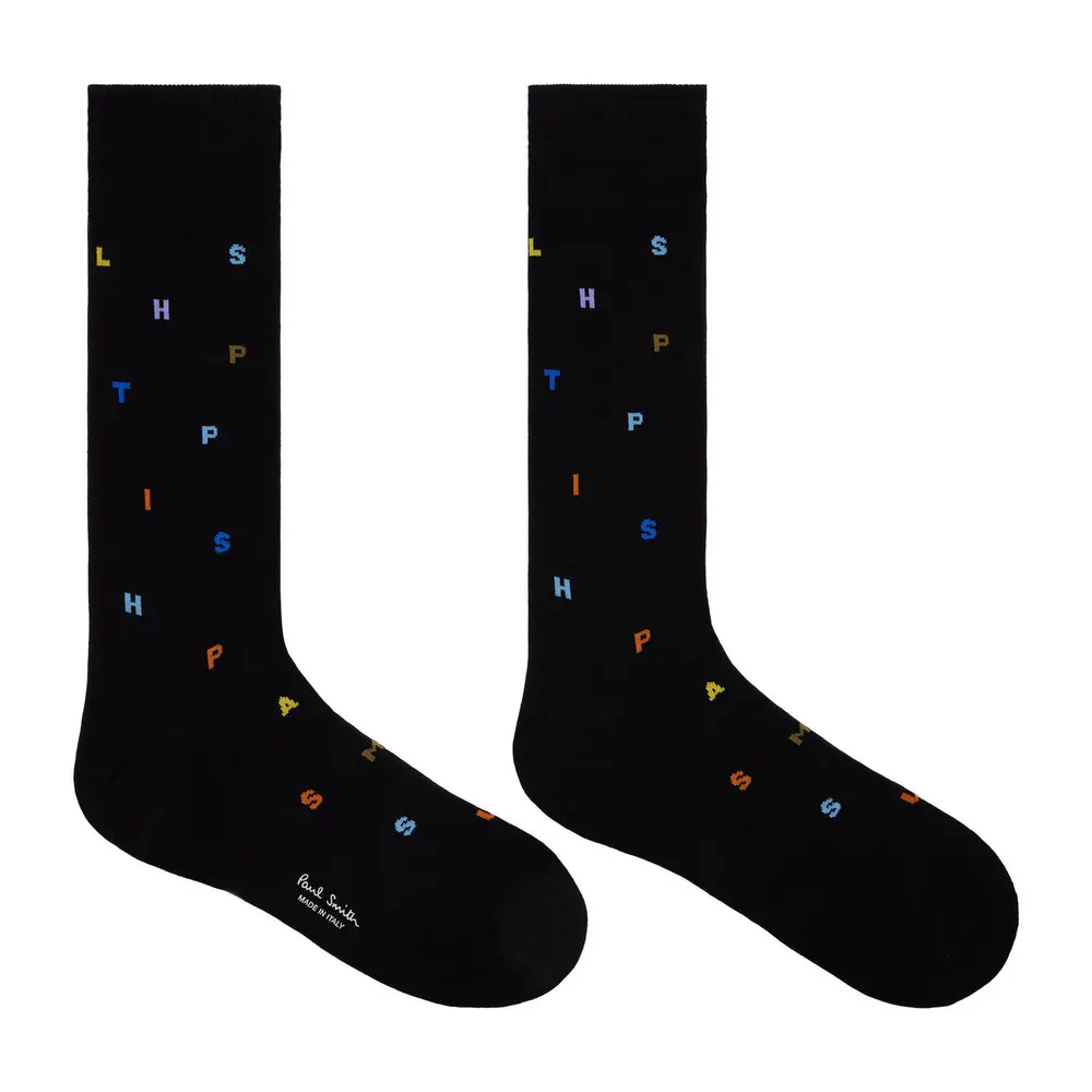 Paul Smith Men's Keanu Stamp Crew Socks detail 2