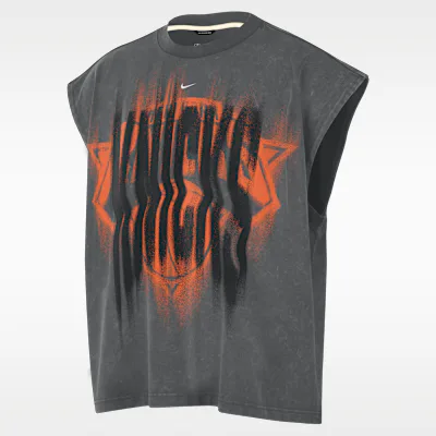 Nike New York Knicks Standard Issue Men's Nike Sleeveless Basketball Top - Iron Grey/White
