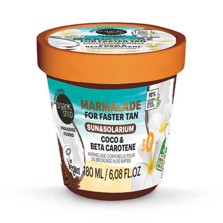Organic Shop Paradise Found Body Marmalade For Faster Tan in the Sun & Solarium with Coco & Beta Carotene 180ml