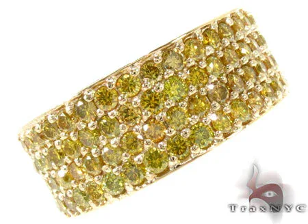 RINA - For Him FACTORY 4 Row Canary Color Diamond Band 30984 in Rose Gold / 8 – Ring