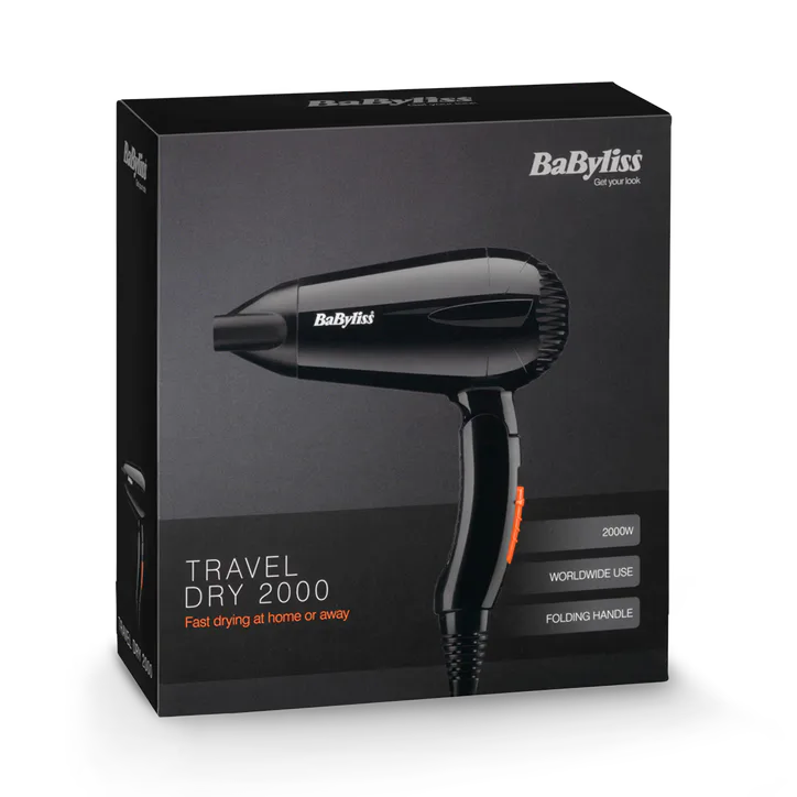 BABYLISS Travel Dryer 2000W Black 5344