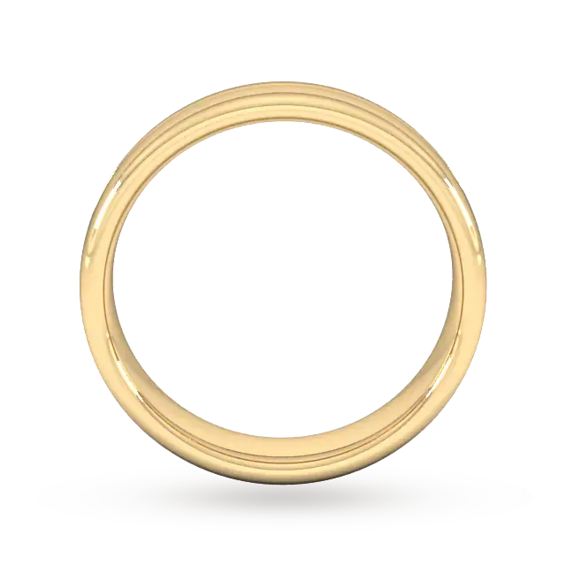For Him 5mm Flat Court Heavy Milgrain Centre Wedding Ring In 18 Carat Yellow Gold detail 3