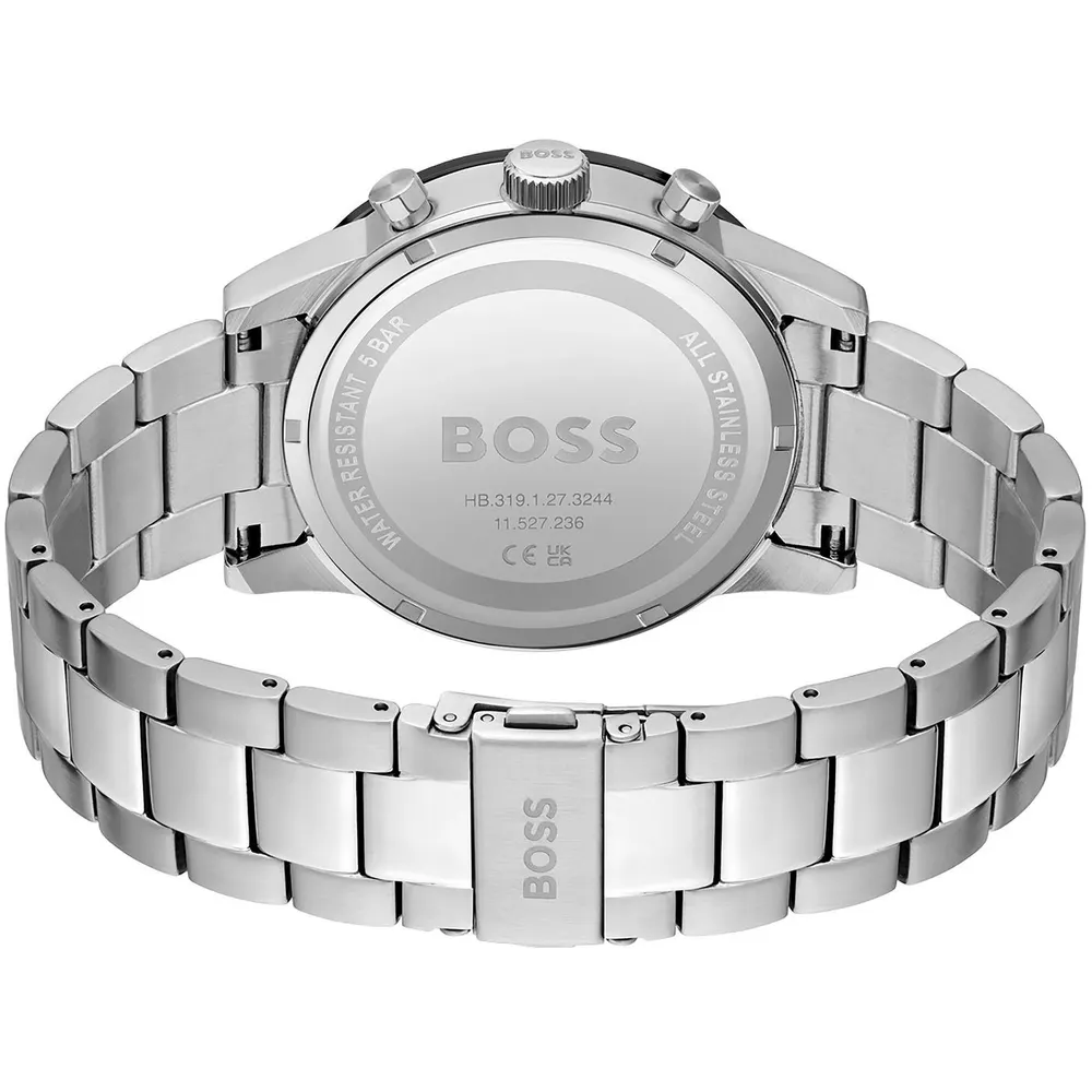 Boss Men's Allure Short-Sleeve Chronograph Functionality Watch in Steel/Black, additional product view 3