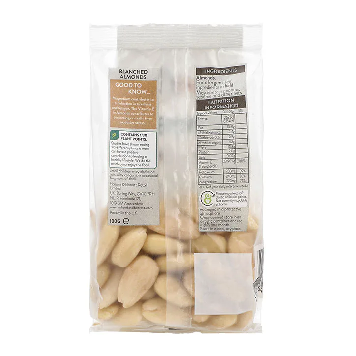 For Him Blanched Whole Almonds 100g detail 2