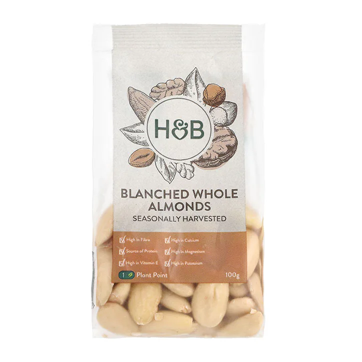 For Him Blanched Whole Almonds 100g