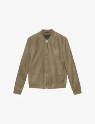 ALLSAINTS Morten Baseball-Collar Suede Jacket