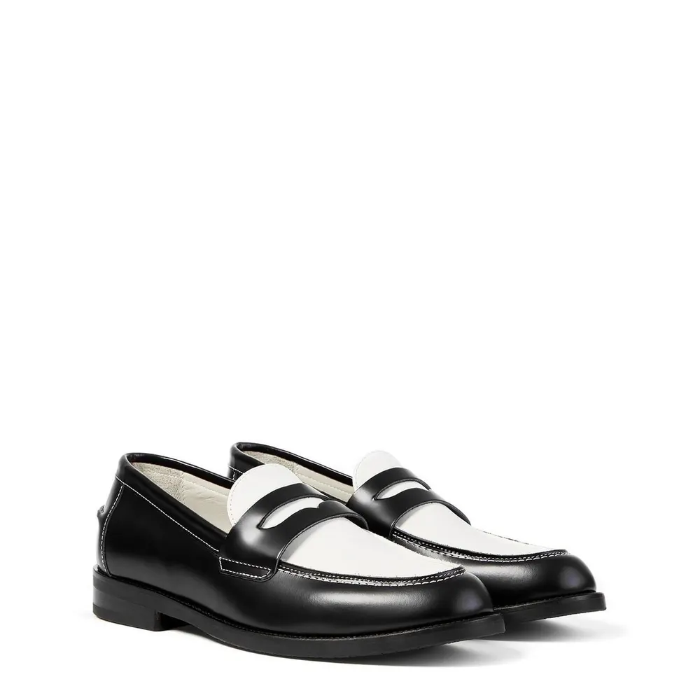 Duke and Dexter Wilde Classic Penny Loafer in Black/White, additional product view 3