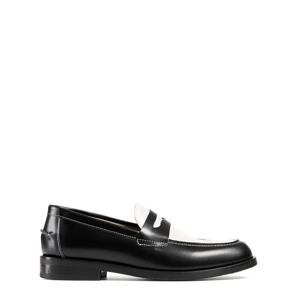 Duke and Dexter Wilde Classic Penny Loafer in Black/White – Footwear