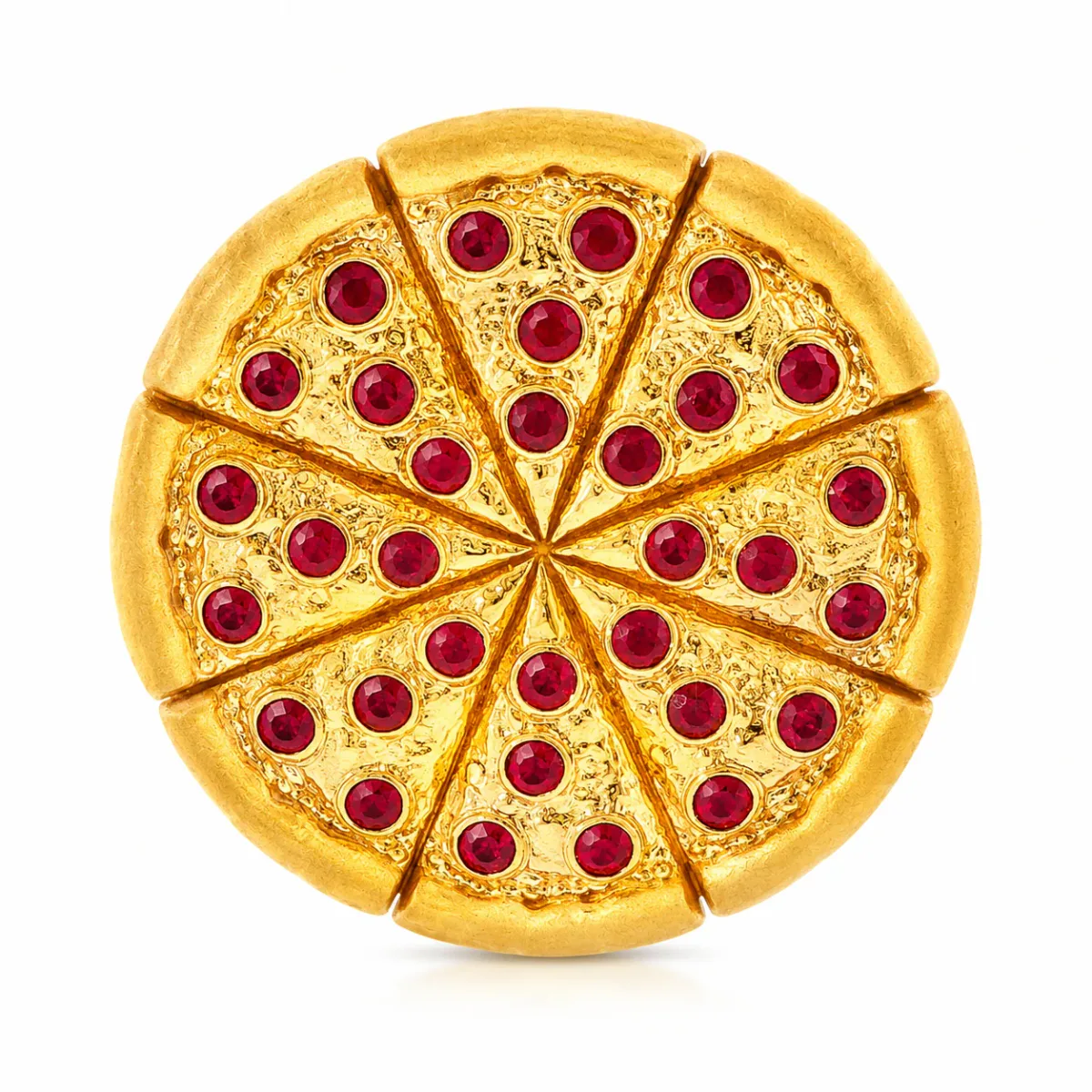 DANNY - For Him CUSTOM Breakable Pizza Pie Pendant 71492 in Rose Gold / 1 Slice – Pendant