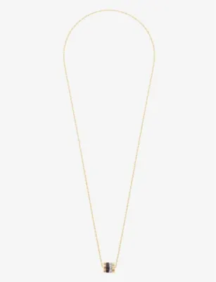 BOUCHERON Quatre Classique 18ct yellow-, white- brown and rose-gold and 0.11ct brilliant-cut pendant necklace
