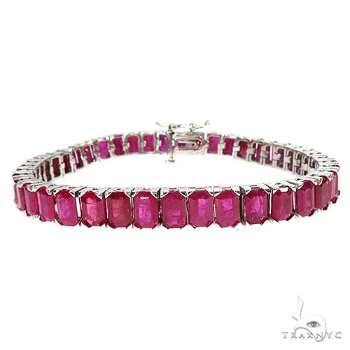 PIA - For Him GEMSTONES Emerald Cut Ruby Tennis Bracelet 66920