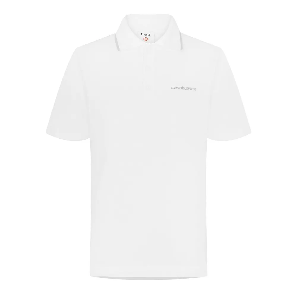 Casablanca Men's Embroidered Laurel Short Sleeve Polo Shirt