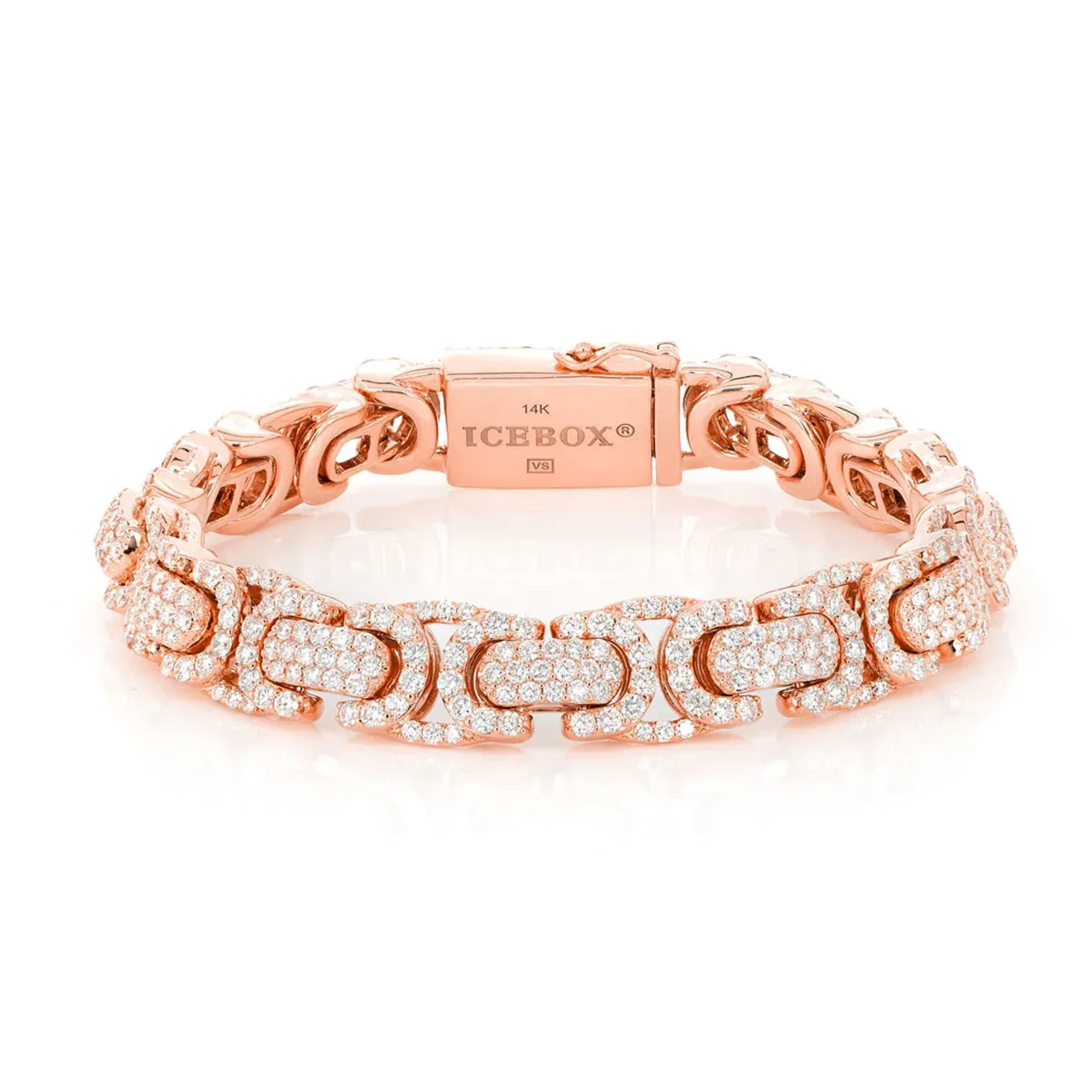 For Him Byzantine Diamond Bracelet in Rose Gold / 8" / Natural Diamond – Bracelet
