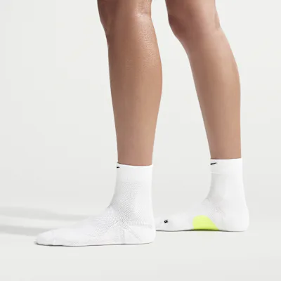 Nike Run Midweight Running Micro-Crew Socks (1 Pair) - White/Volt/Black