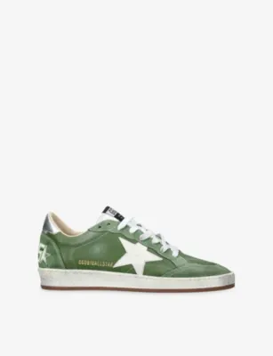 GOLDEN GOOSE Men’s Ball Star Leather Low-Top Trainers - EUR 40 / 6 UK MEN in GREEN COMB – Mens | Trainers | Lace up trainers