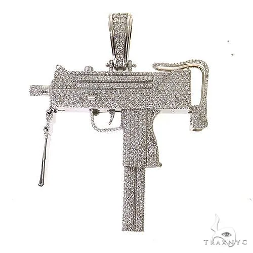 RINA - For Him CUSTOM CVD Uzi submachine Gun Diamond Pendant 69001