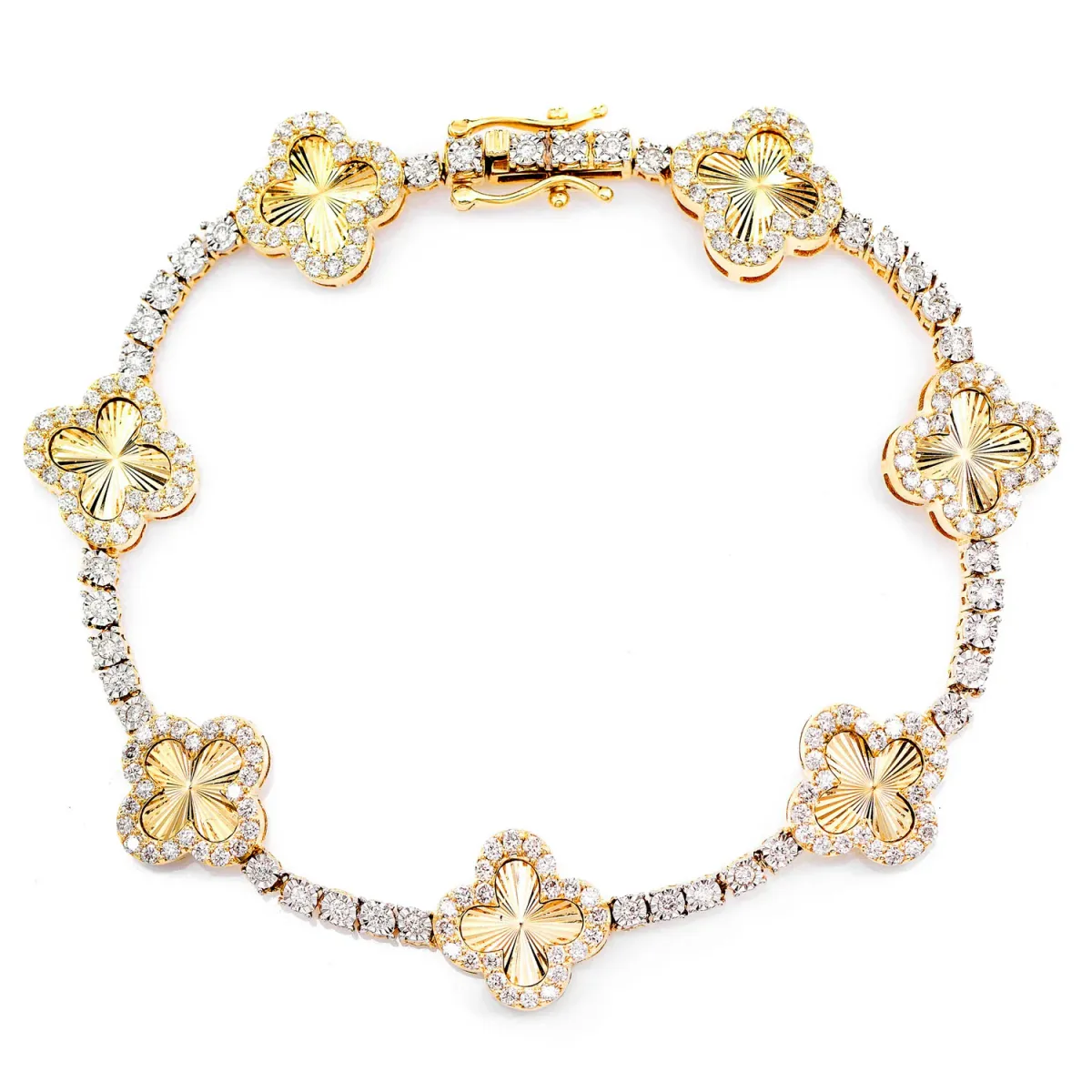 For Him Miracle Clover Link Diamond Tennis Bracelet
