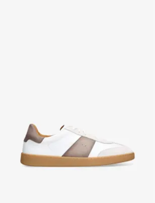 MAGNANNI Kaido branded leather and suede low-top trainers - EUR 43.5 / 9.5 UK MEN in WHITE/OTH – Mens | Trainers | Lace up trainers