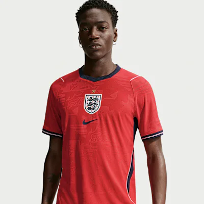 Nike England National Team 2026 Match Away Men's Nike Aero-FIT Football Shirt - Speed Red/Obsidian/White/Obsidian