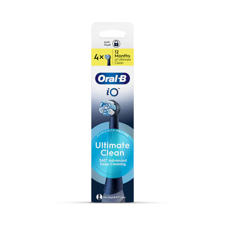 ORAL-B iO Series Ultimate Clean Black, Original Brush Heads, CrissCross Bristles, 4