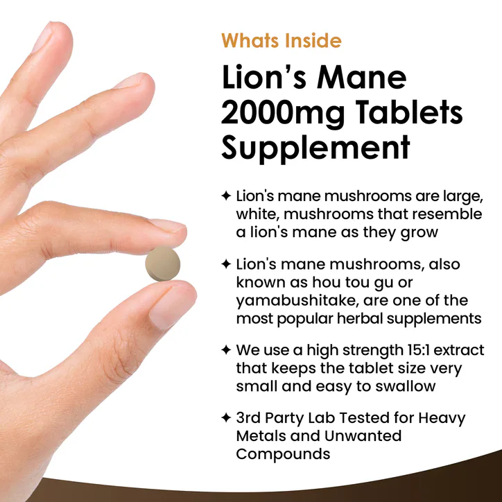 New Leaf Products Lions Mane Tablets 180 tablets detail 2