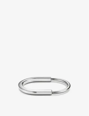 TIFFANY & CO Lock 18ct white-gold bangle bracelet