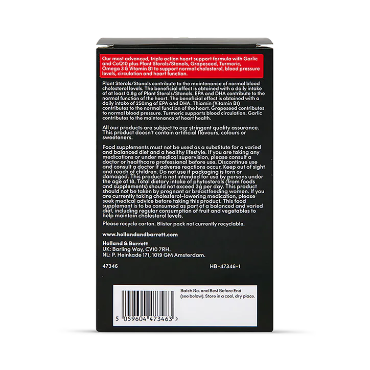 H&B Expert Triple Action Heart Support 60 Capsules & Tablets detail 2