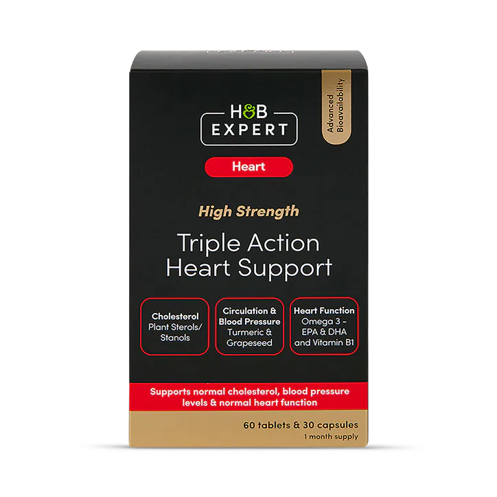 H&B Expert Triple Action Heart Support 60 Capsules & Tablets