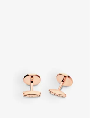 BVLGARI BVLGARI 18ct yellow-gold and onyx cufflinks detail 3