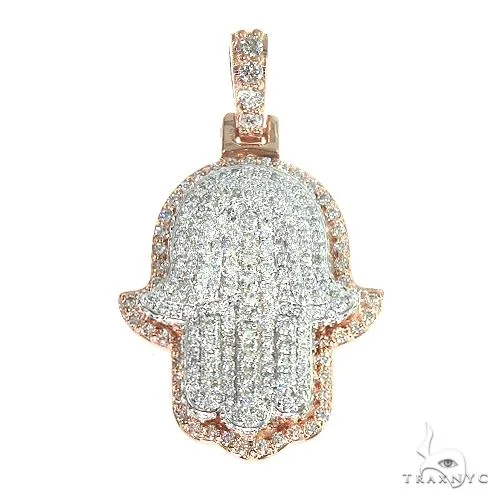 AHMED - MOON JEWELRY 14K Gold Two Tone Hamsa Diamond Pendant 66867 – Pendant