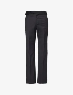 TOM FORD Adjustable-tab unhemmed straight-leg regular-fit wool trousers