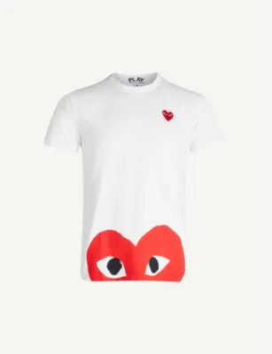COMME DES GARCONS PLAY Half-heart logo t-shirt in WHITE, additional product view 2