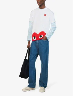 COMME DES GARCONS PLAY Half-heart logo t-shirt in WHITE, additional product view 3