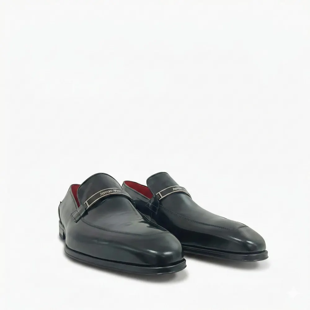Jeffery West Men's Loafers in Col Blk-Silver, additional product view 3