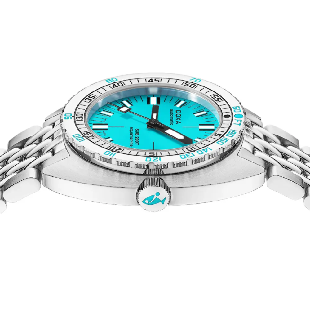 DOXA Sub 200T Aquamarine 39mm Mens Watch Turquoise in Blue, additional product view 3