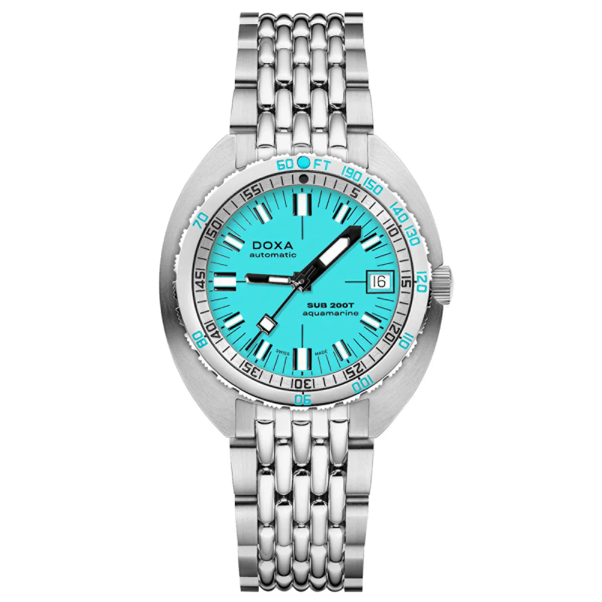 DOXA Sub 200T Aquamarine 39mm Mens Watch Turquoise