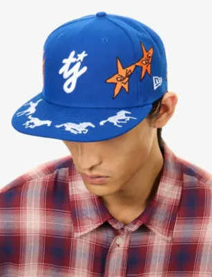 TWOJEYS x New Era 59Fifty Brand-Embroidered Canvas Cap - 6 7/8 in BLUE, additional product view 2