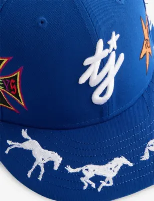 TWOJEYS x New Era 59Fifty Brand-Embroidered Canvas Cap - 6 7/8 in BLUE, additional product view 3