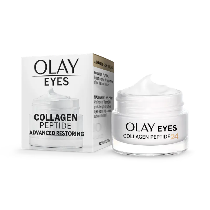 Olay Collagen Peptide Eye Cream, Anti Ageing Restoring Skincare with Niacinamide, 15ml