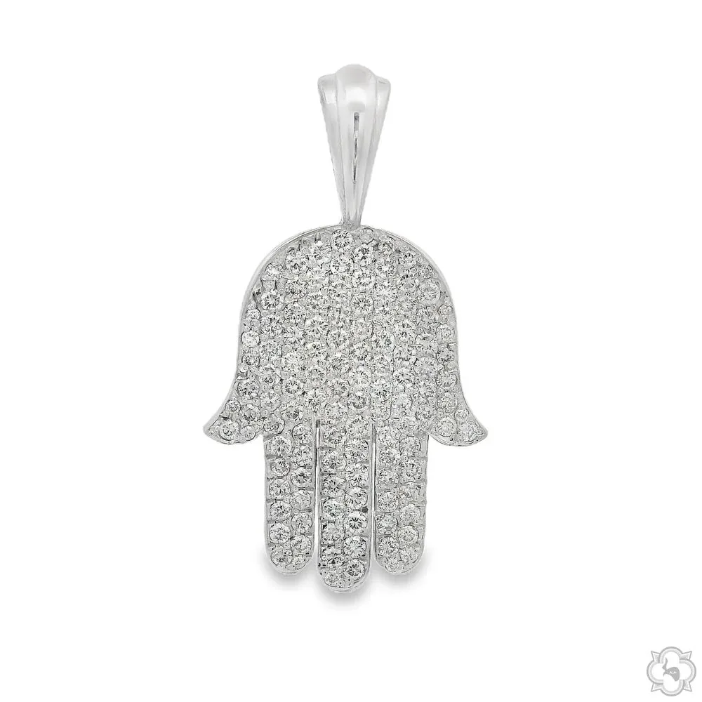 RINA - For Him FACTORY Pave Diamond Hamsa Pendant 70802 in Rose Gold – Pendant