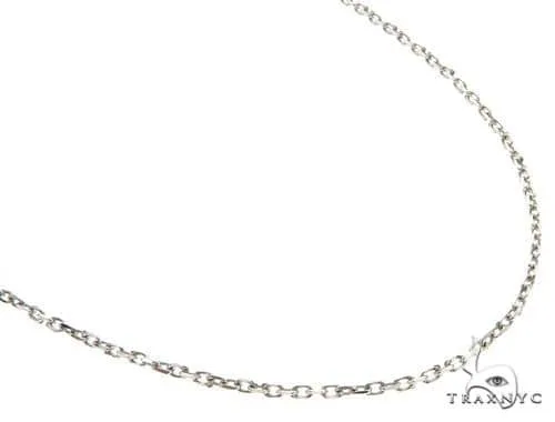 JALGAS - Montage 8 / Hakop Jewelry Inc 18K White Gold Solid Cable Link Chain 1.6mm 18 inches 69668 in White – Chain