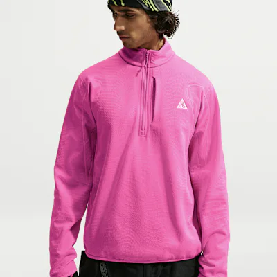 Nike ACG Wolf Grid Men's Therma-FIT 1/2-Zip Hiking Top - Desert Pink/Light Crimson/Summit White