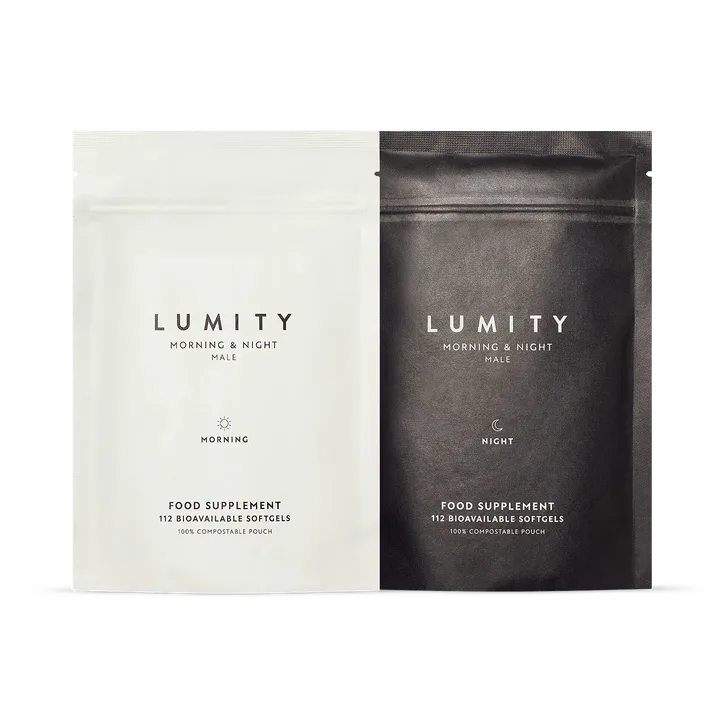 LUMITY Male Morning & Night Supplement Refil Pouches - 28 day 224 softgels